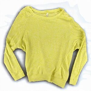 Anthropologie Asymmetrical Pullover Top Knit‎ Long Sleeve Yellow XS